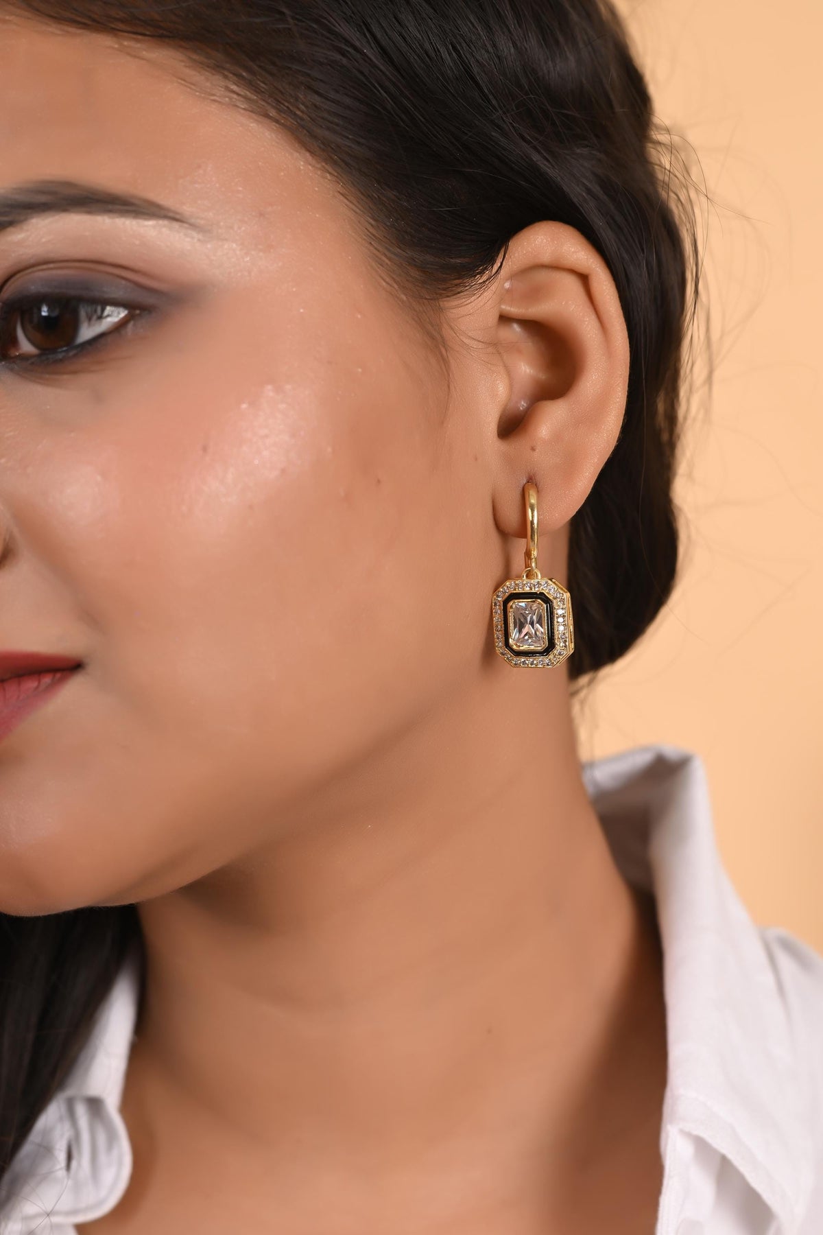 Handmade Gold Plated and Silver-Plated Dangle Hoop Earring for Women and Girls