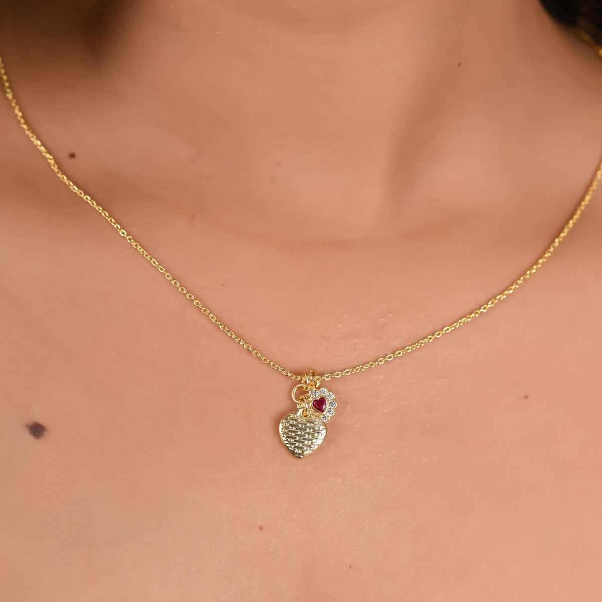 Custom Initial Gold Necklace for Women, Heart Shaped Necklace
