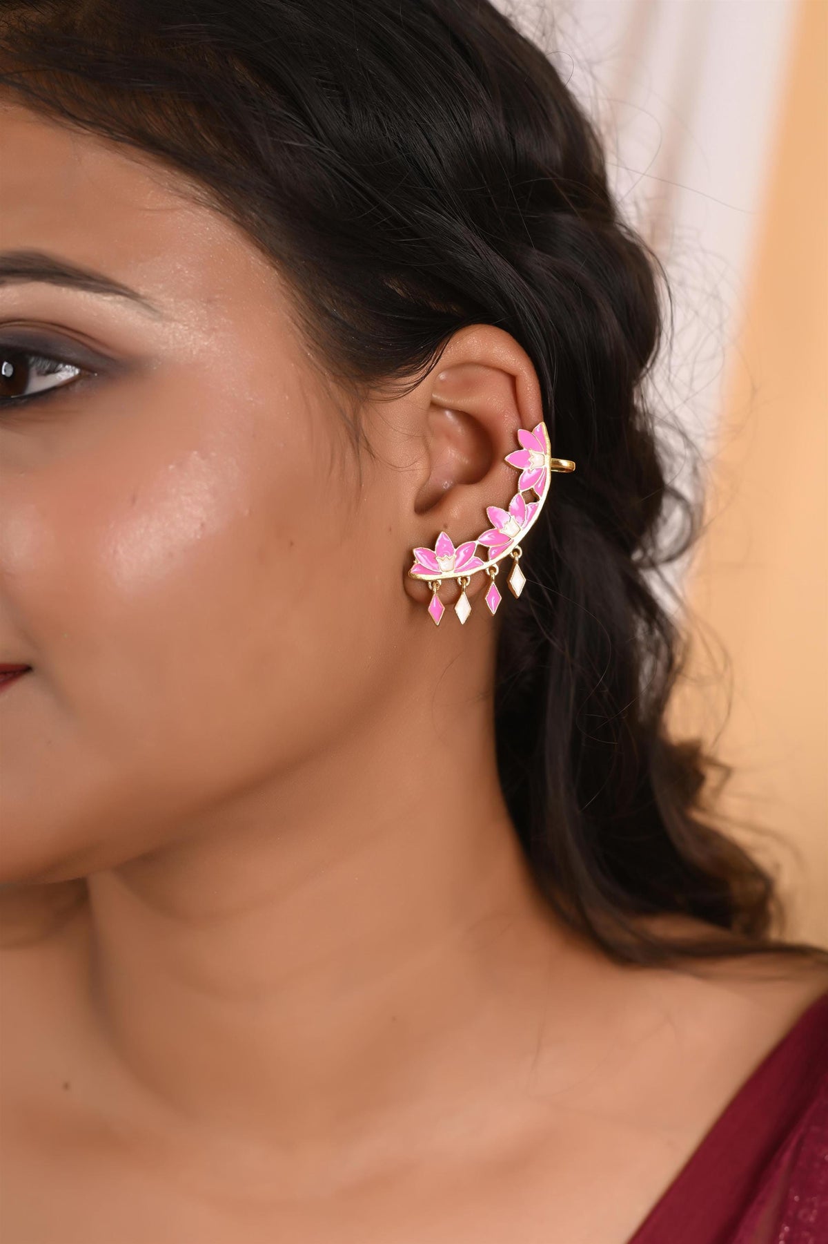 Handmade Enamelled Gold Plated Ear cuffs for Women and Girls