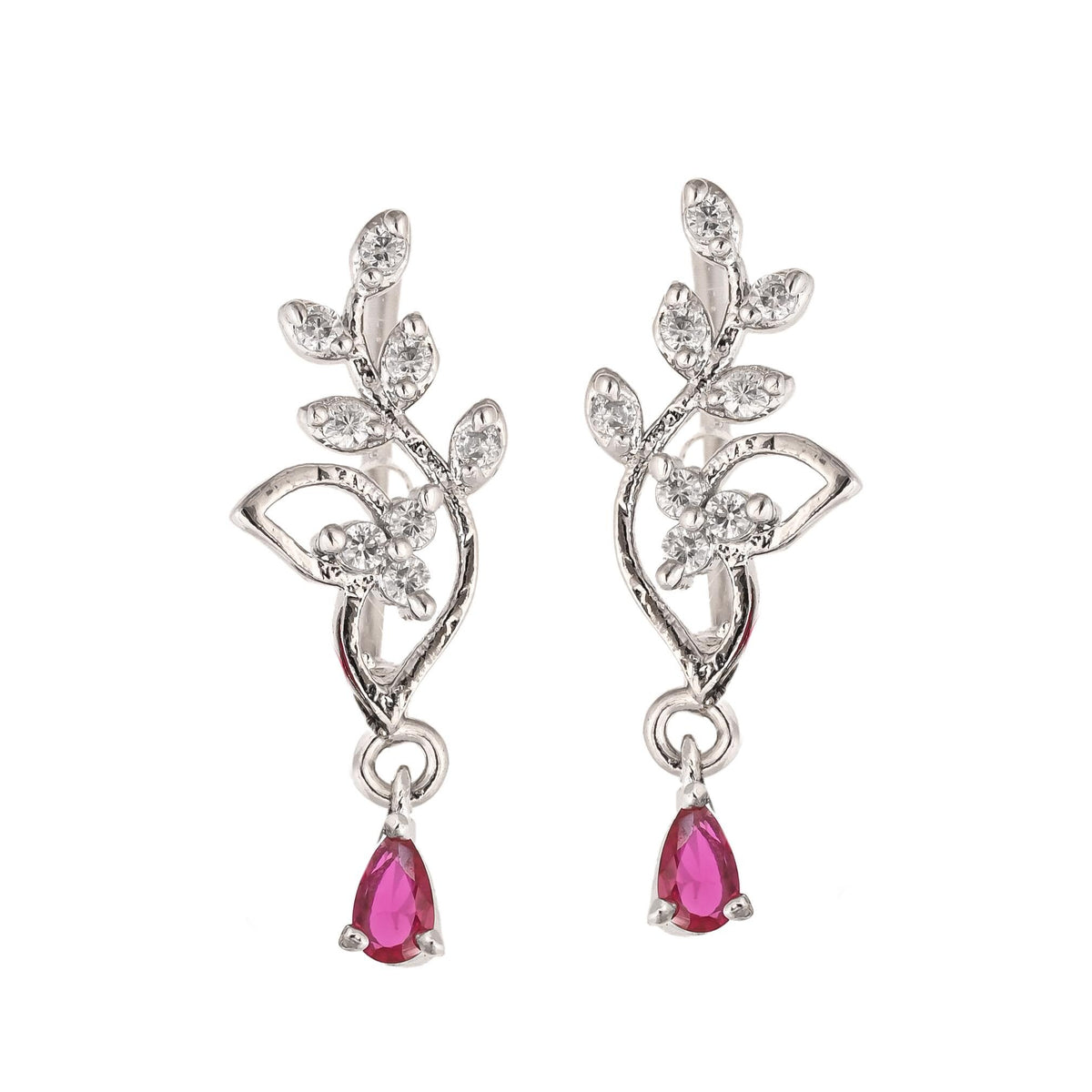 Silver Zircon Stud Earrings for Women