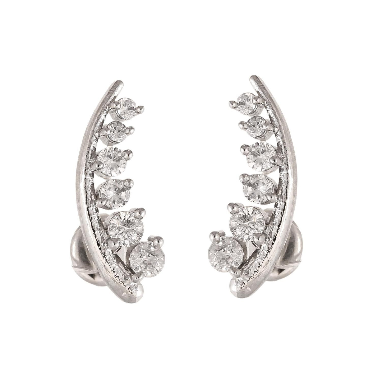 Zircon Stud Earrings: Hypoallergenic Silver, Gold Plated