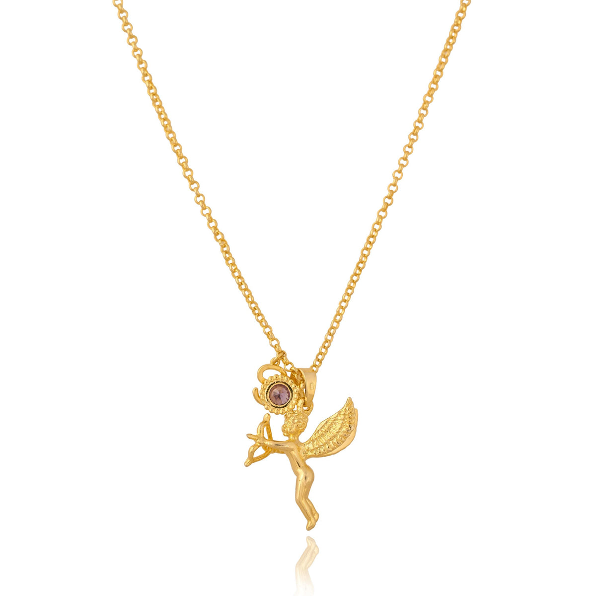 Custom Birthstone Initial Necklace: Personalized Gold Plated Brass Jewelry
