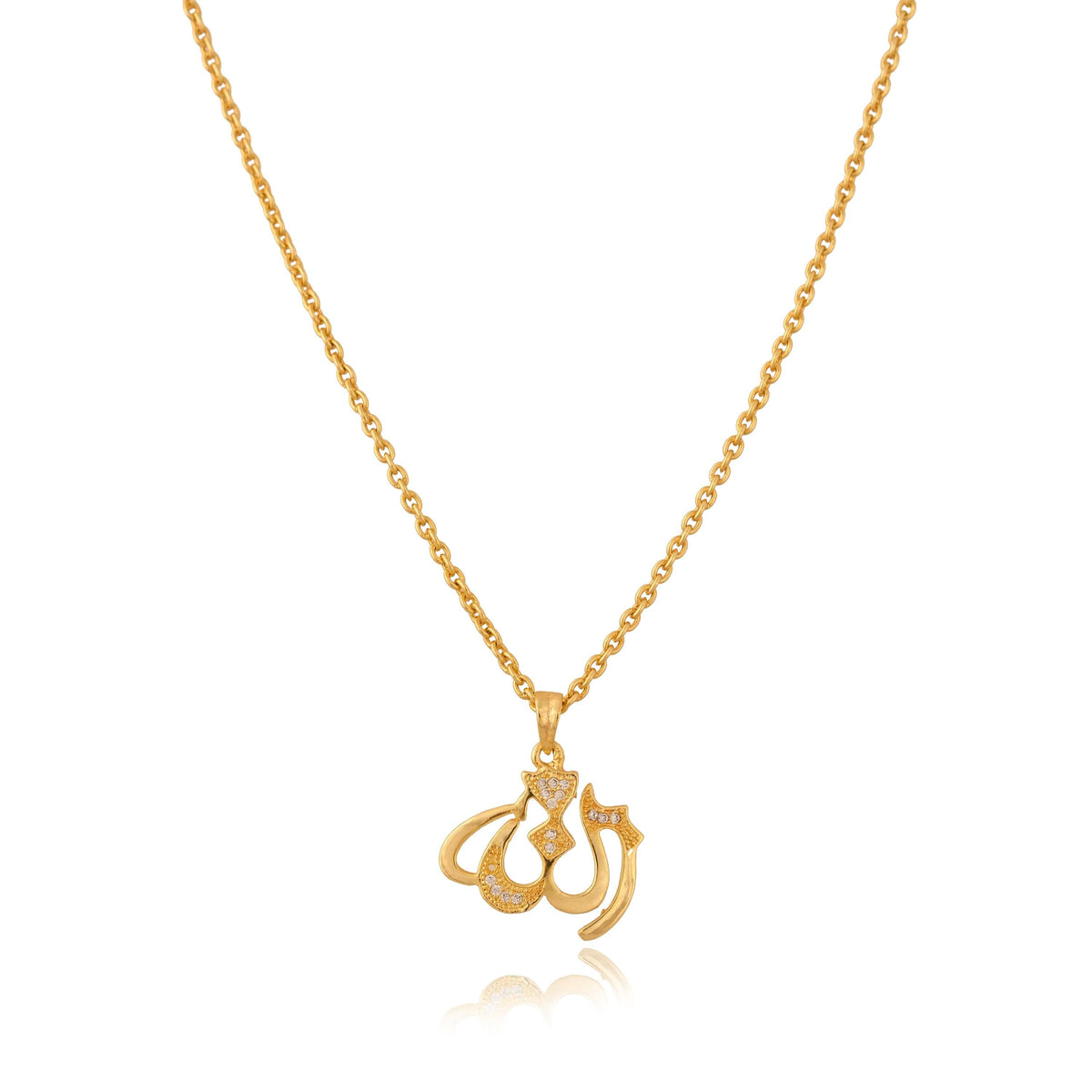 Allah Pendant Necklace – Sparkling Arabic Calligraphy Jewelry, Hypoallergenic Unisex Faith Symbol