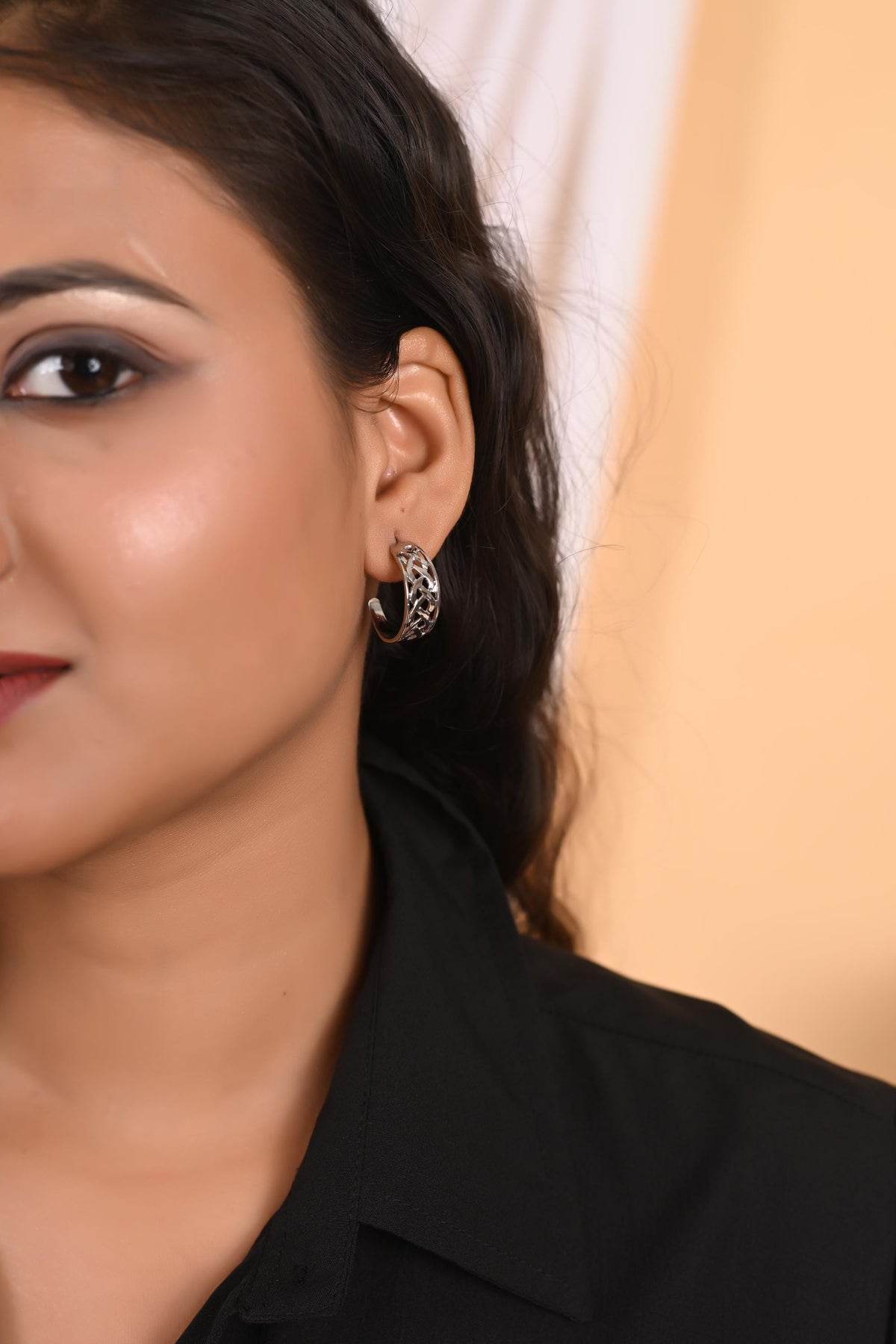Gold Plated Silver Hoop Earrings: Brass Statement Jewelry