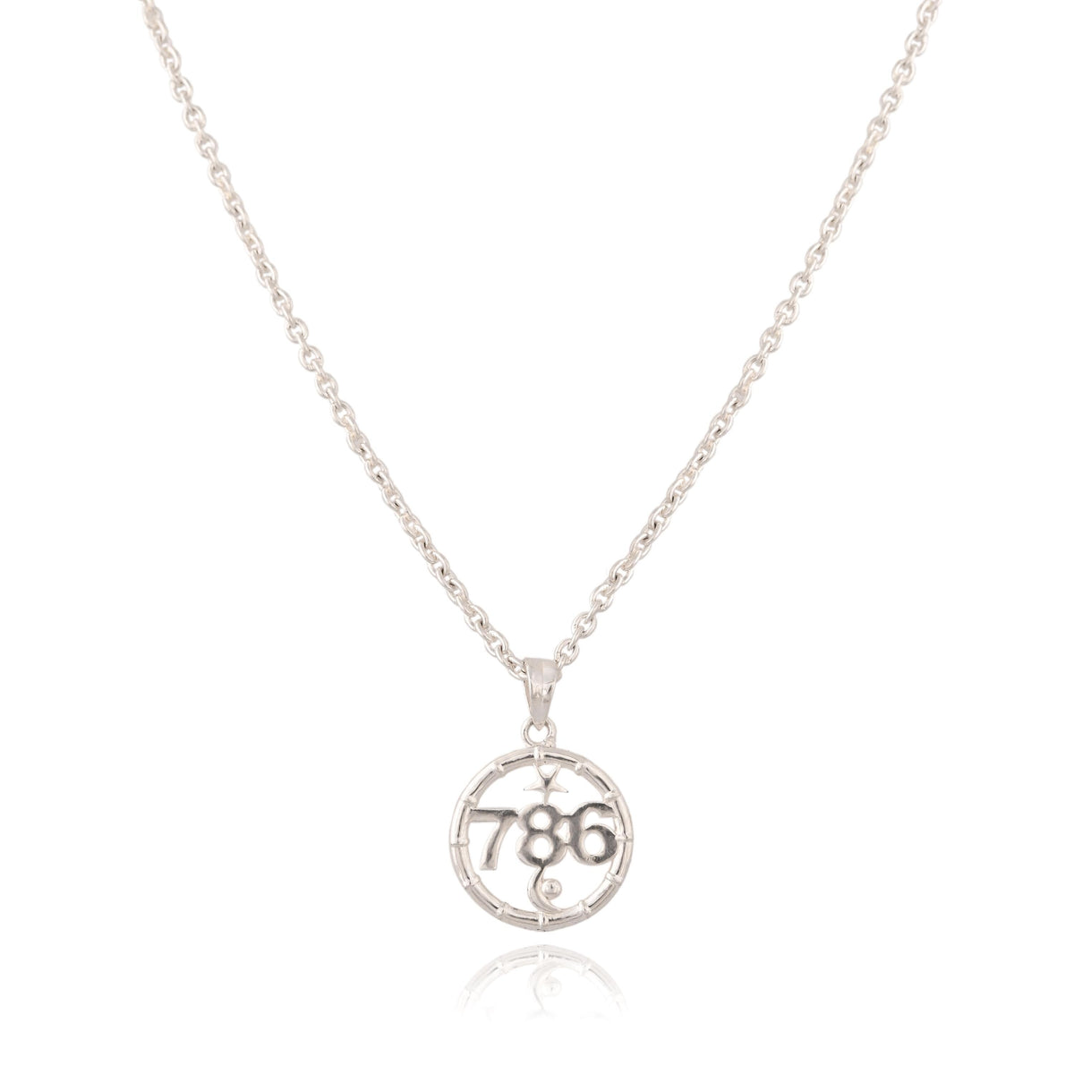 Gold Plated Lucky 786 Pendant, Religious Necklace