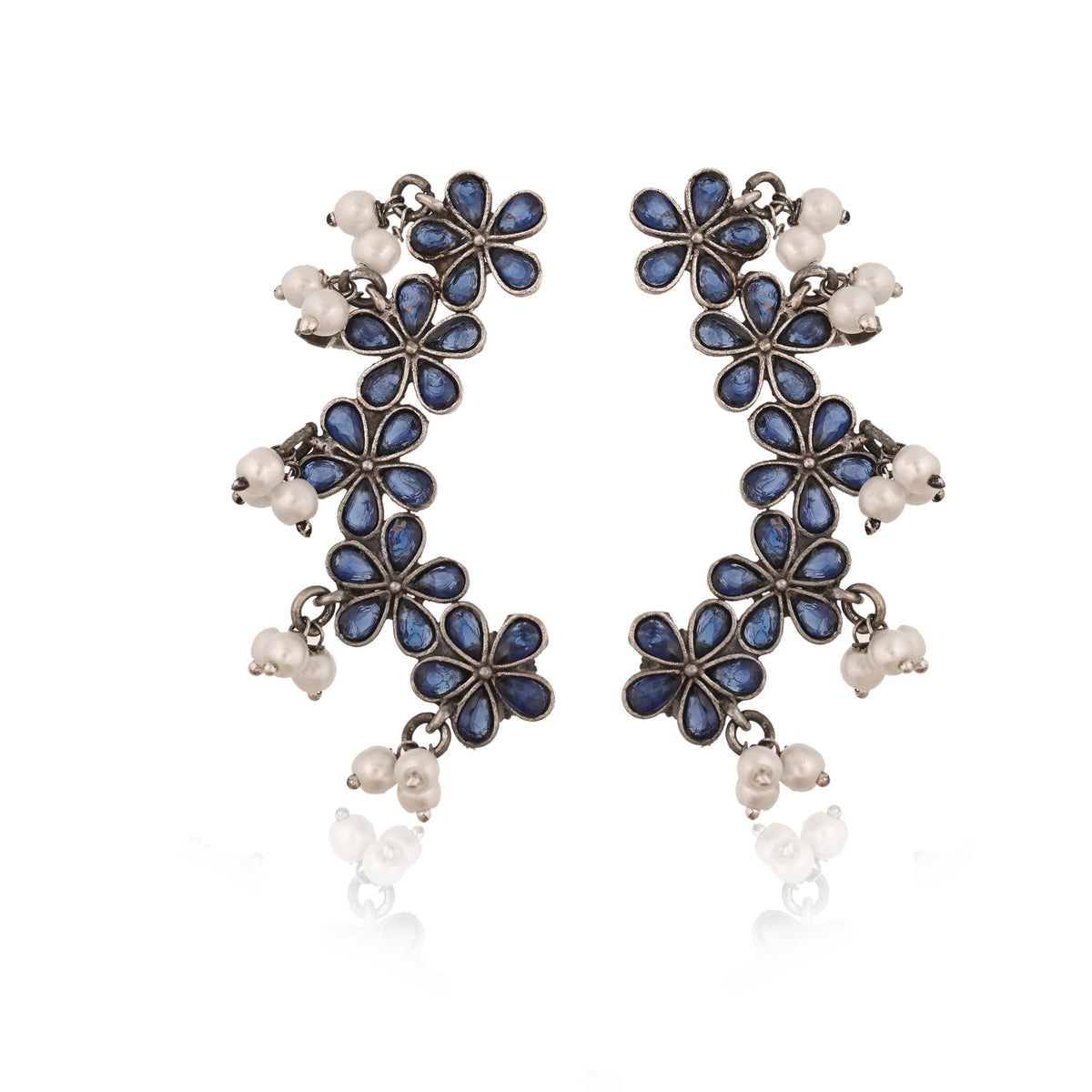 Handmade cuff Earrings for Women, Silver Plated Ear Cuffs for Girls