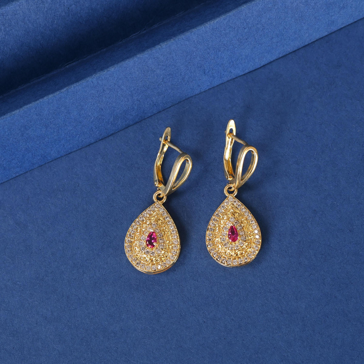 Gold, Silver Drop Earrings for Women, Zircon Studded Jewellery