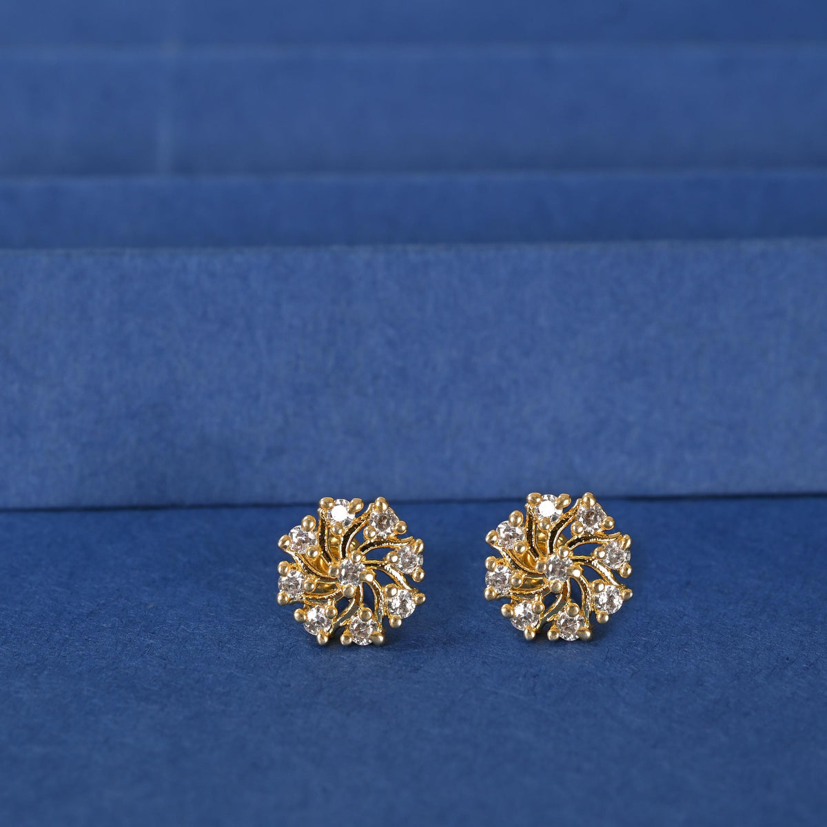 Gold Stud Earrings for women and Girls, Zircon Studded