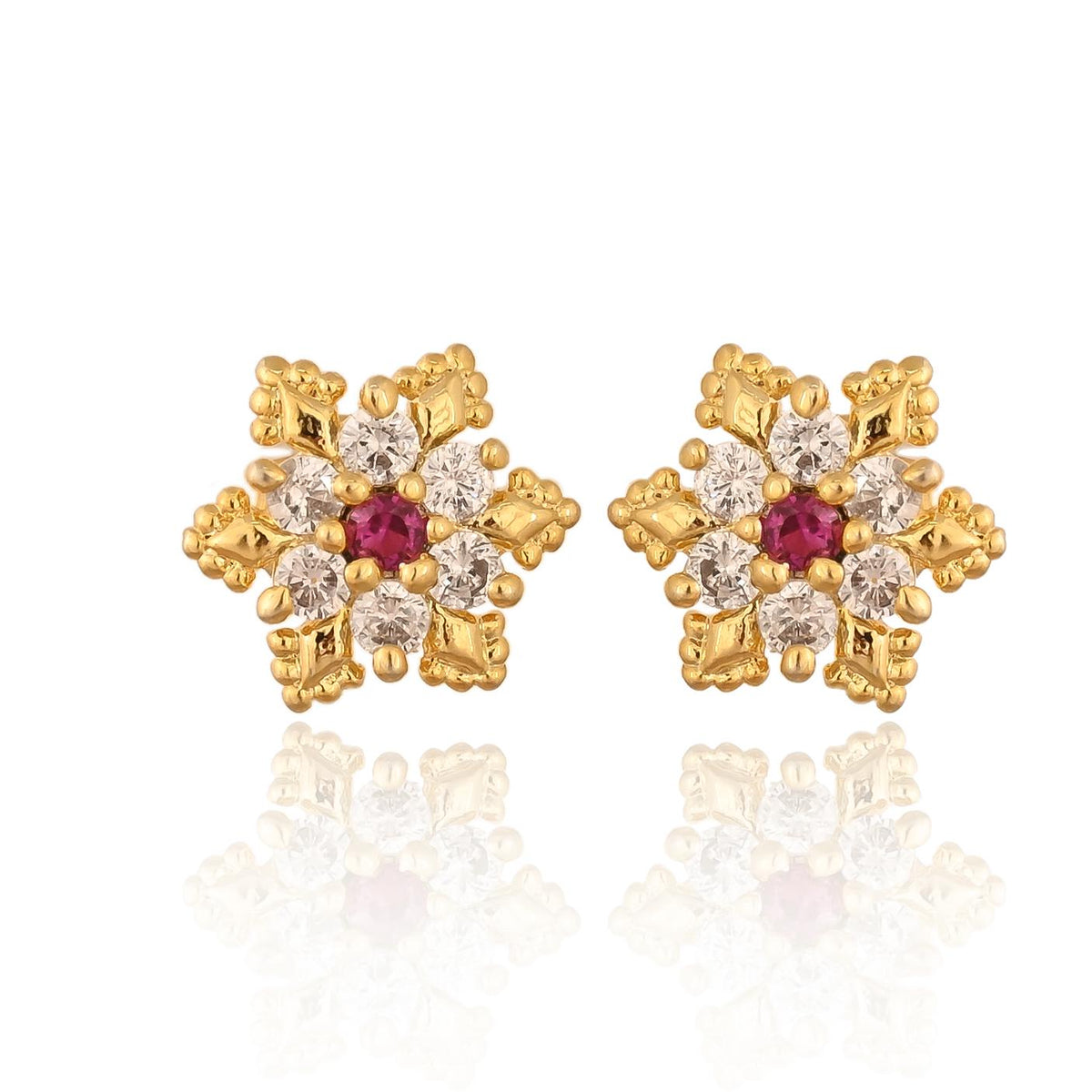 Zircon Stud Earrings: Hypoallergenic Silver, Gold Plated