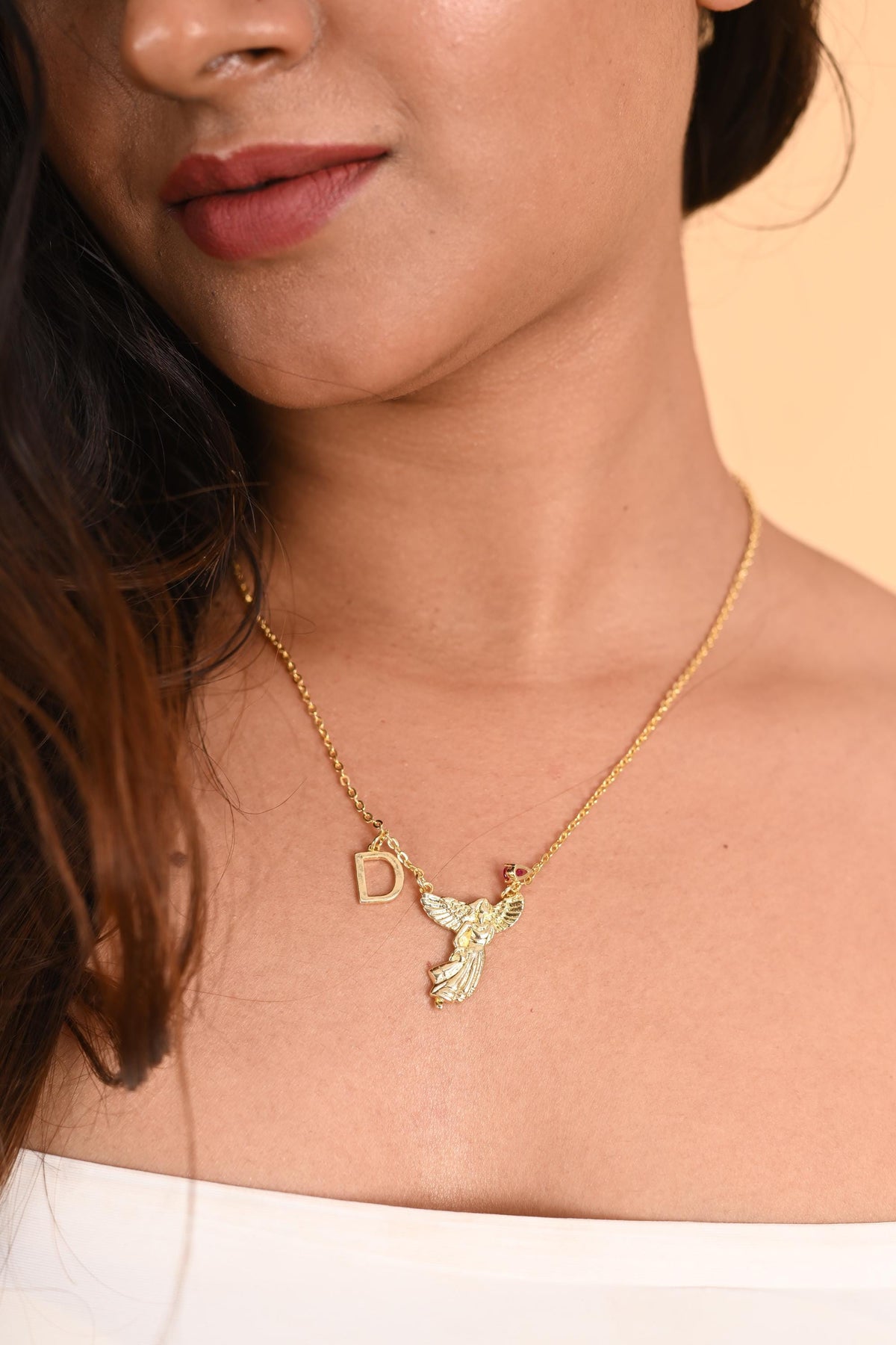 Custom Initial Necklace: Personalized Gold Plated Brass Jewelry