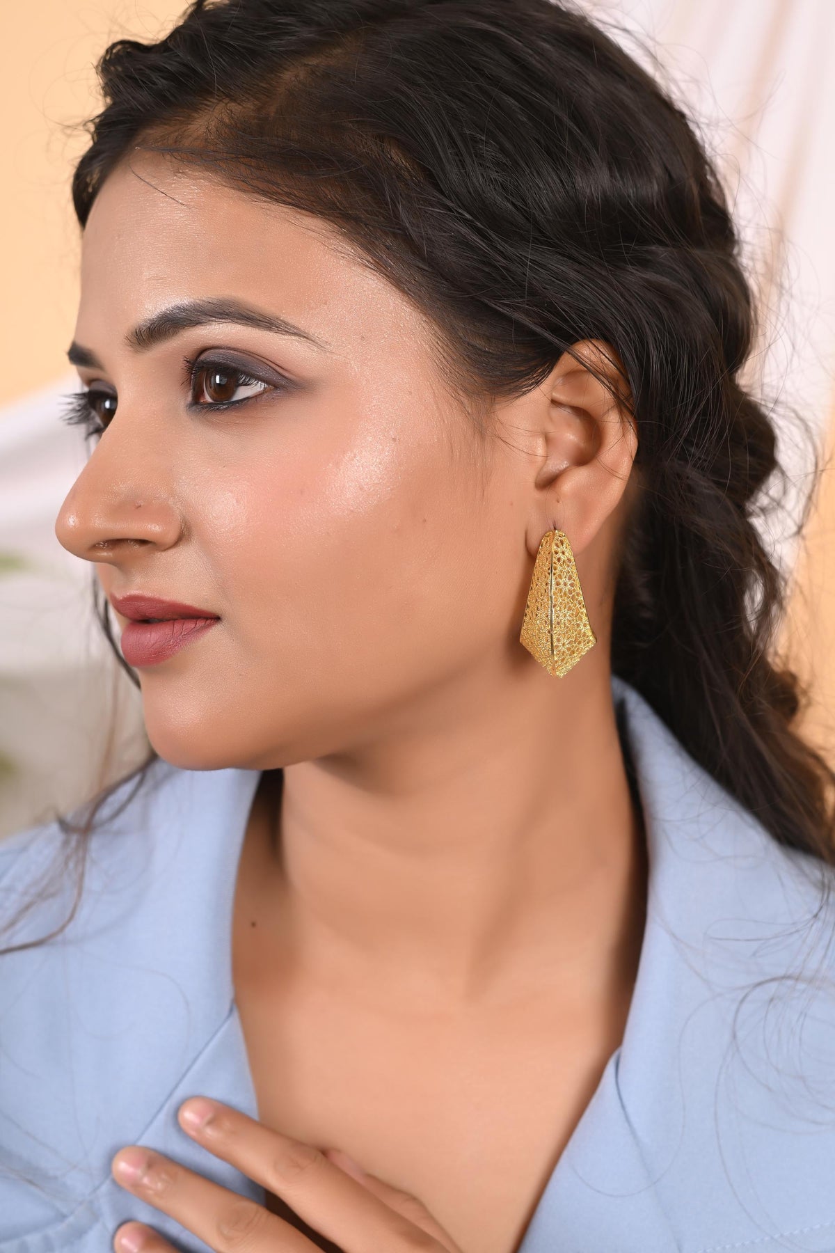 Gold Plated Hoop Earrings: Brass Statement Jewelry