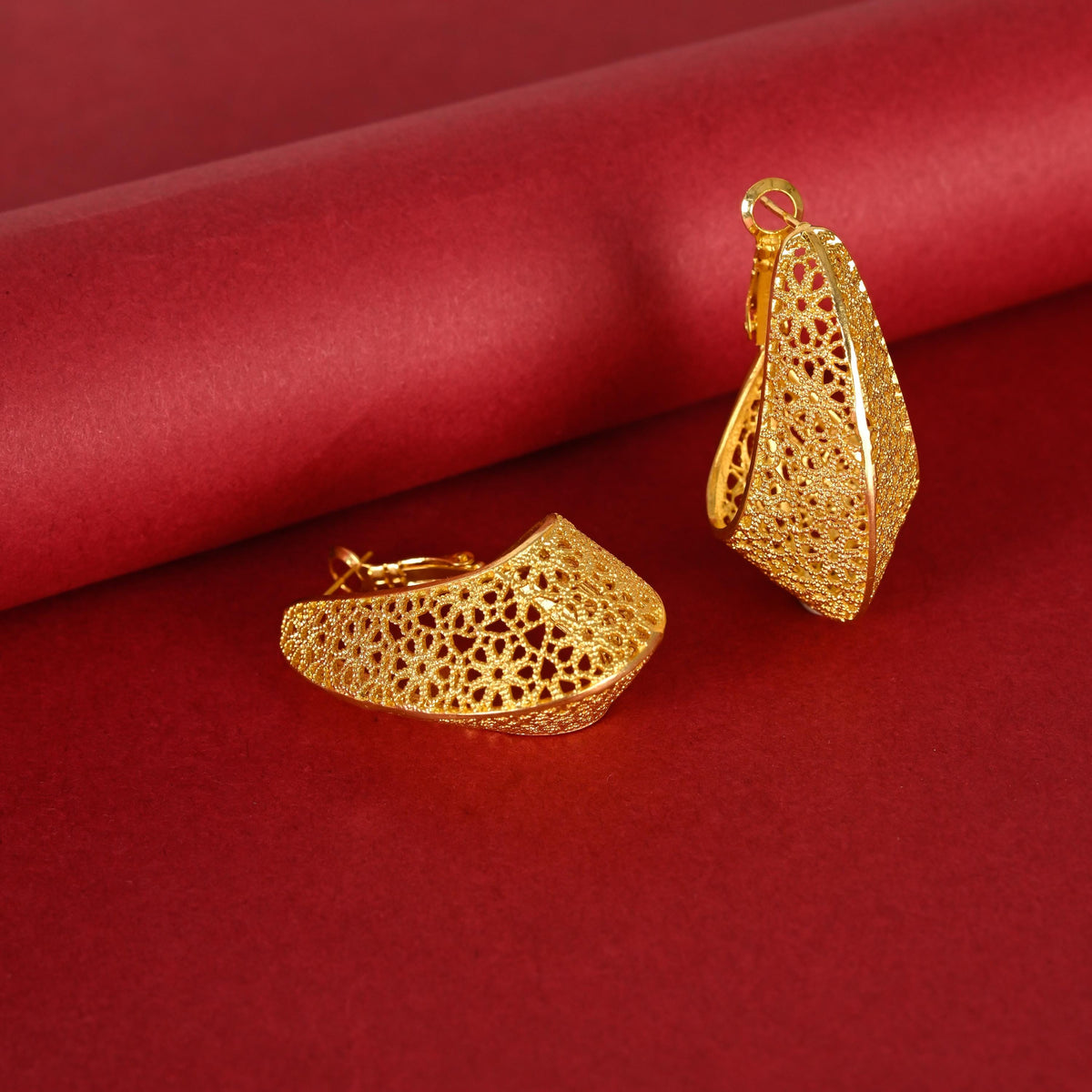 Gold Plated Hoop Earrings: Brass Statement Jewelry