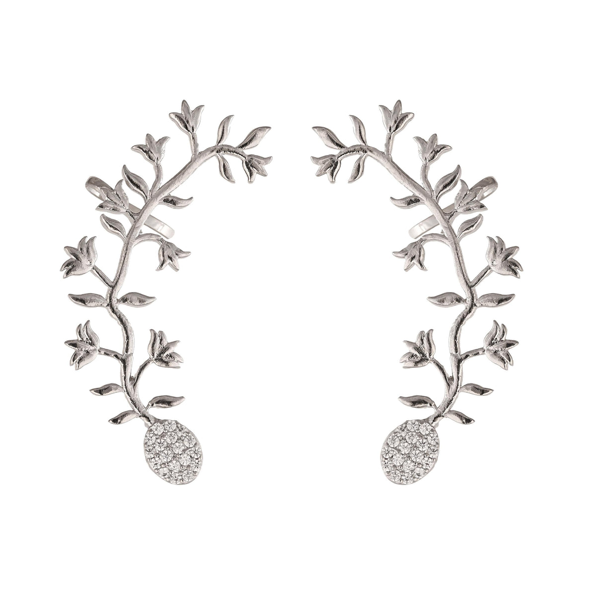 Gold and Silver Zircon Ear cuffs for Women and Girls, Pack of 1
