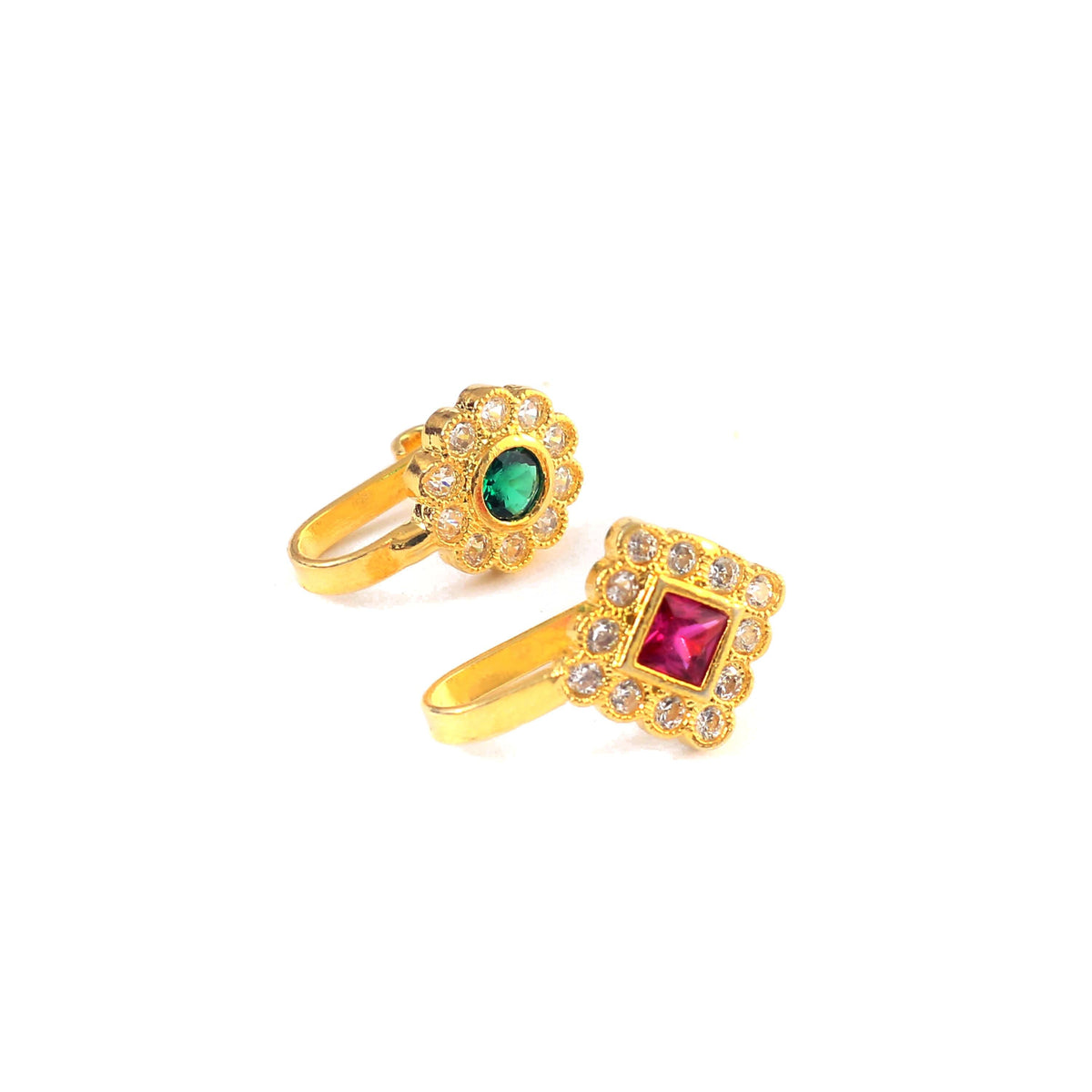 Handmade Zircon Nose Stud for Women and Girls Pack of 2