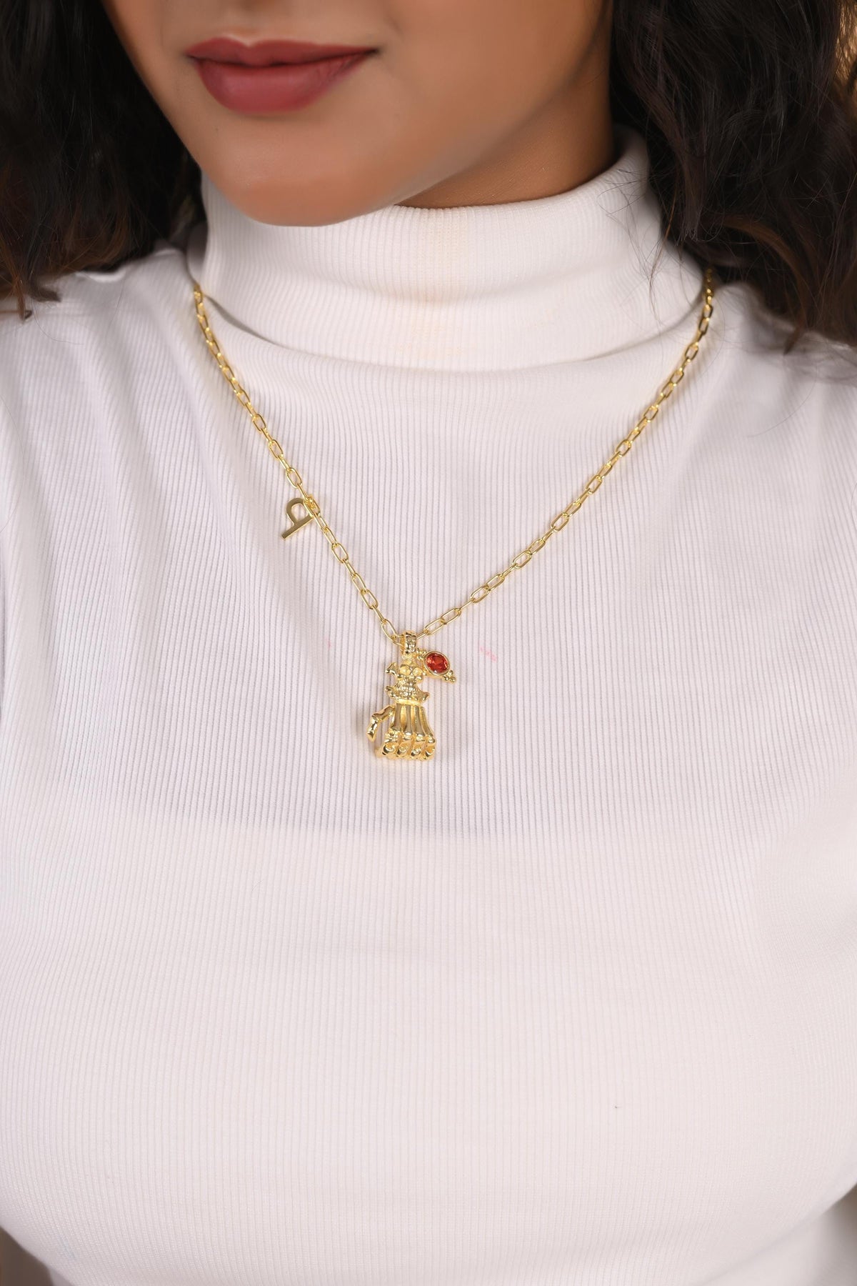 Custom Birthstone Initial Necklace: Personalized Gold Plated Brass Jewelry