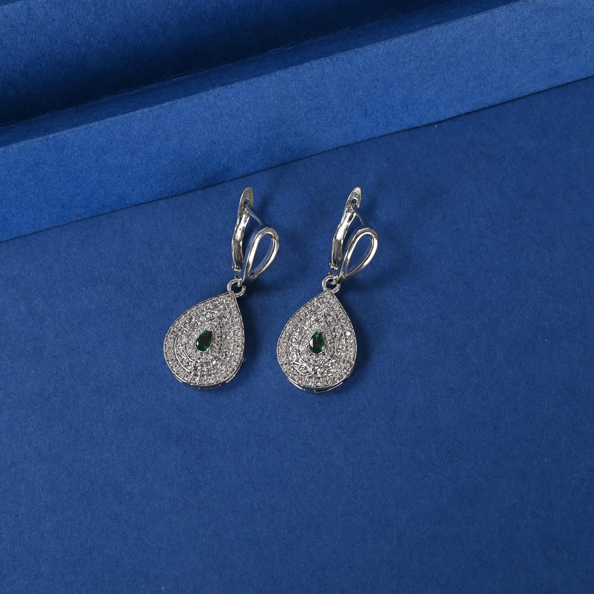 Gold, Silver Drop Earrings for Women, Zircon Studded Jewellery