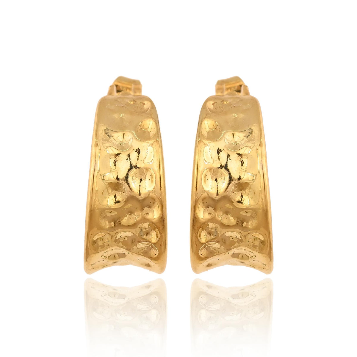 Gold Plated Silver Hoop Earrings: Brass Statement Jewelry