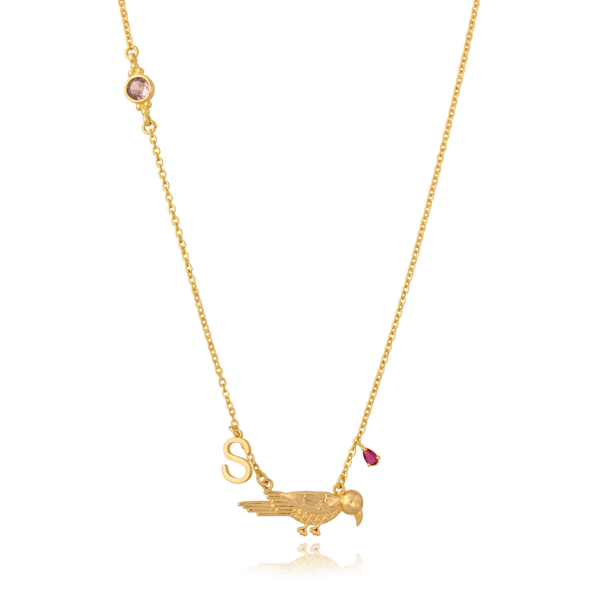 Custom Initial Necklace: Personalized Gold Plated Brass Jewelry