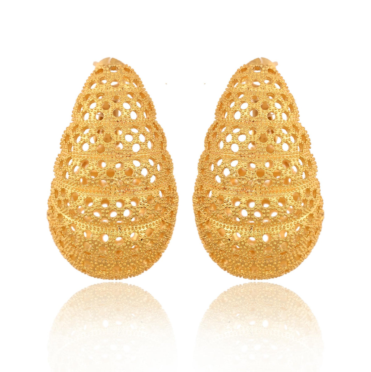Gold Plated Hoop Earrings: Brass Statement Jewelry for Women and Girls
