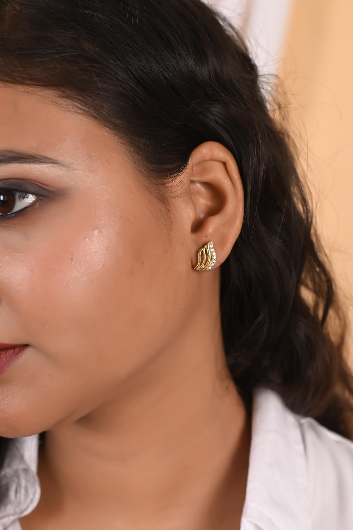Zircon Stud Earrings: Hypoallergenic Silver, Gold, Rose Gold Plated