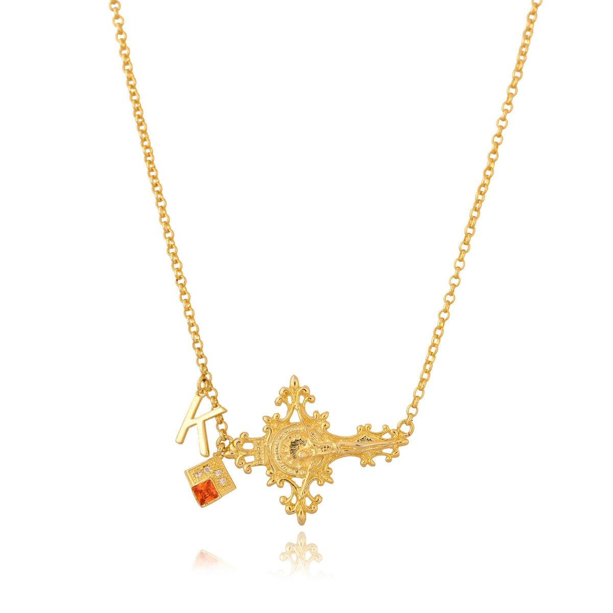 Custom Initial Necklace: Personalized Gold Plated Brass Jewelry