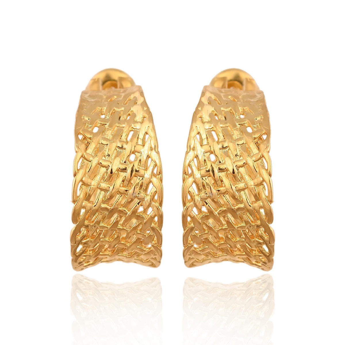 Gold Plated Silver Hoop Earrings: Brass Statement Jewelry