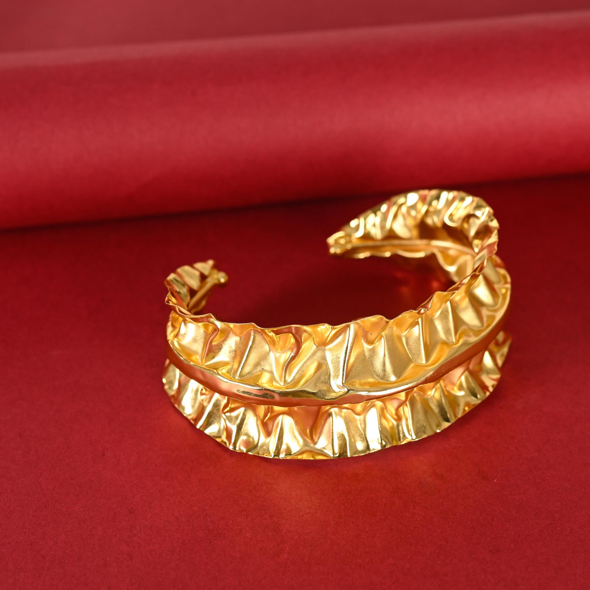 Gold-Plated, Silver-Plated Cuff Bangle for Women and Girls