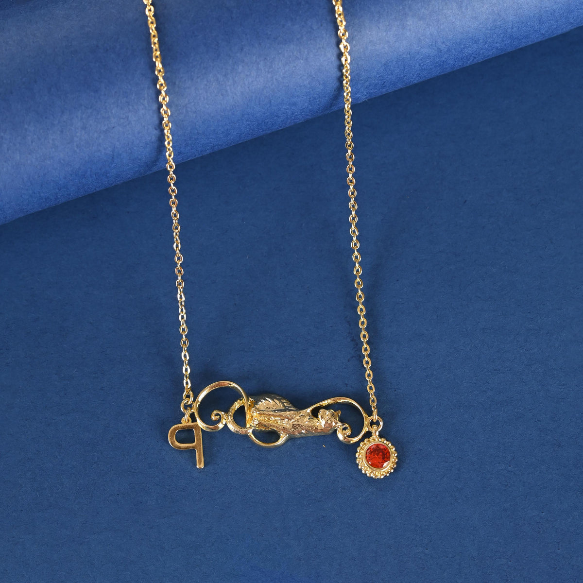 Custom Birthstone Initial Necklace: Personalized Gold Plated Brass Jewelry