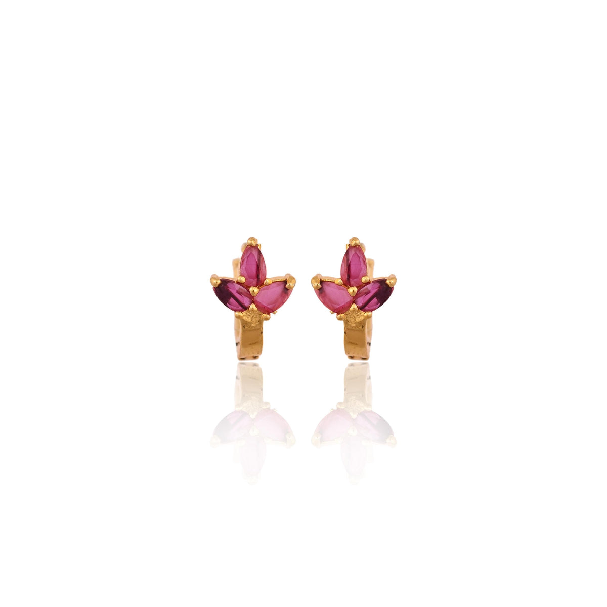 Gold Plated Zircon Stud Earrings for Women