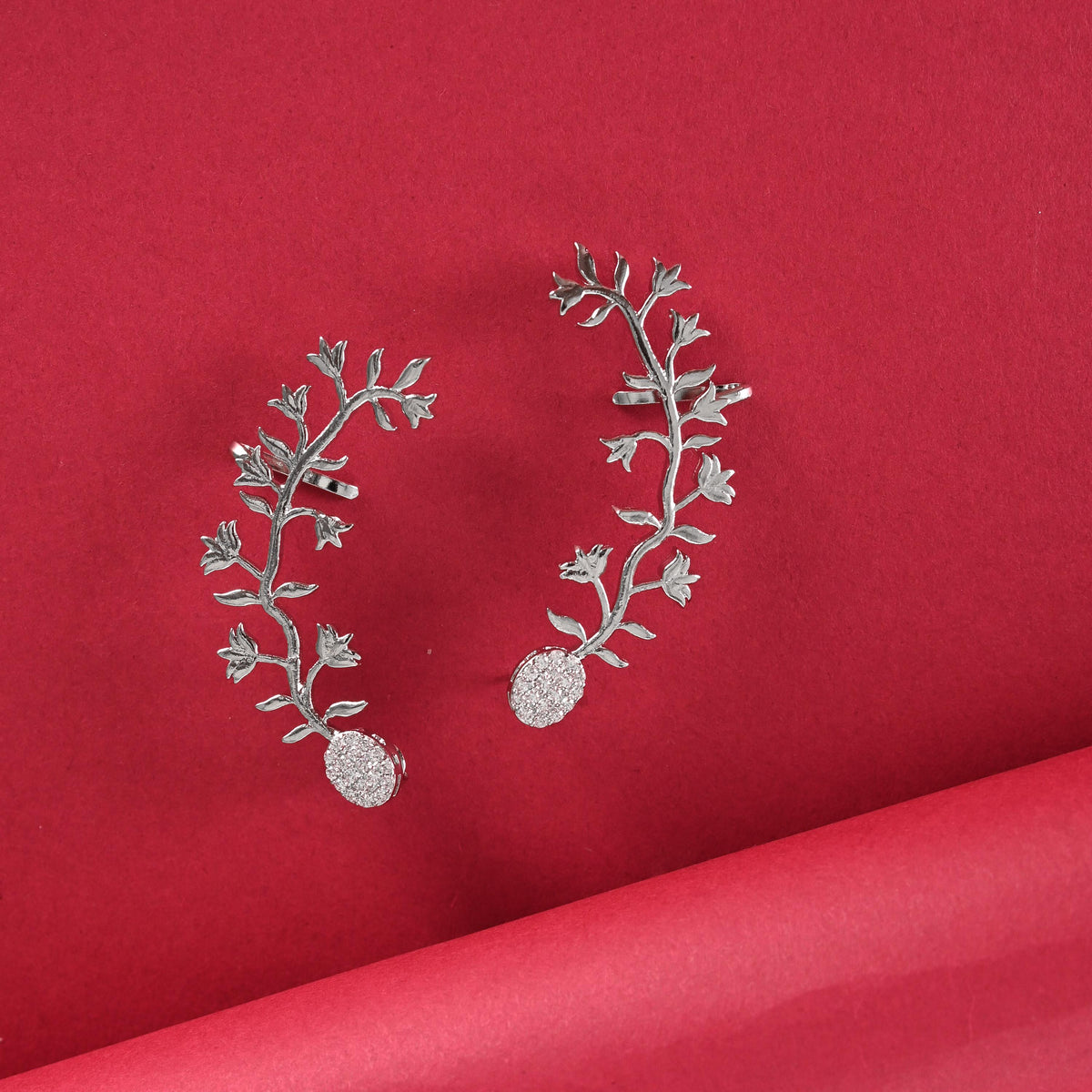 Gold and Silver Zircon Ear cuffs for Women and Girls, Pack of 1