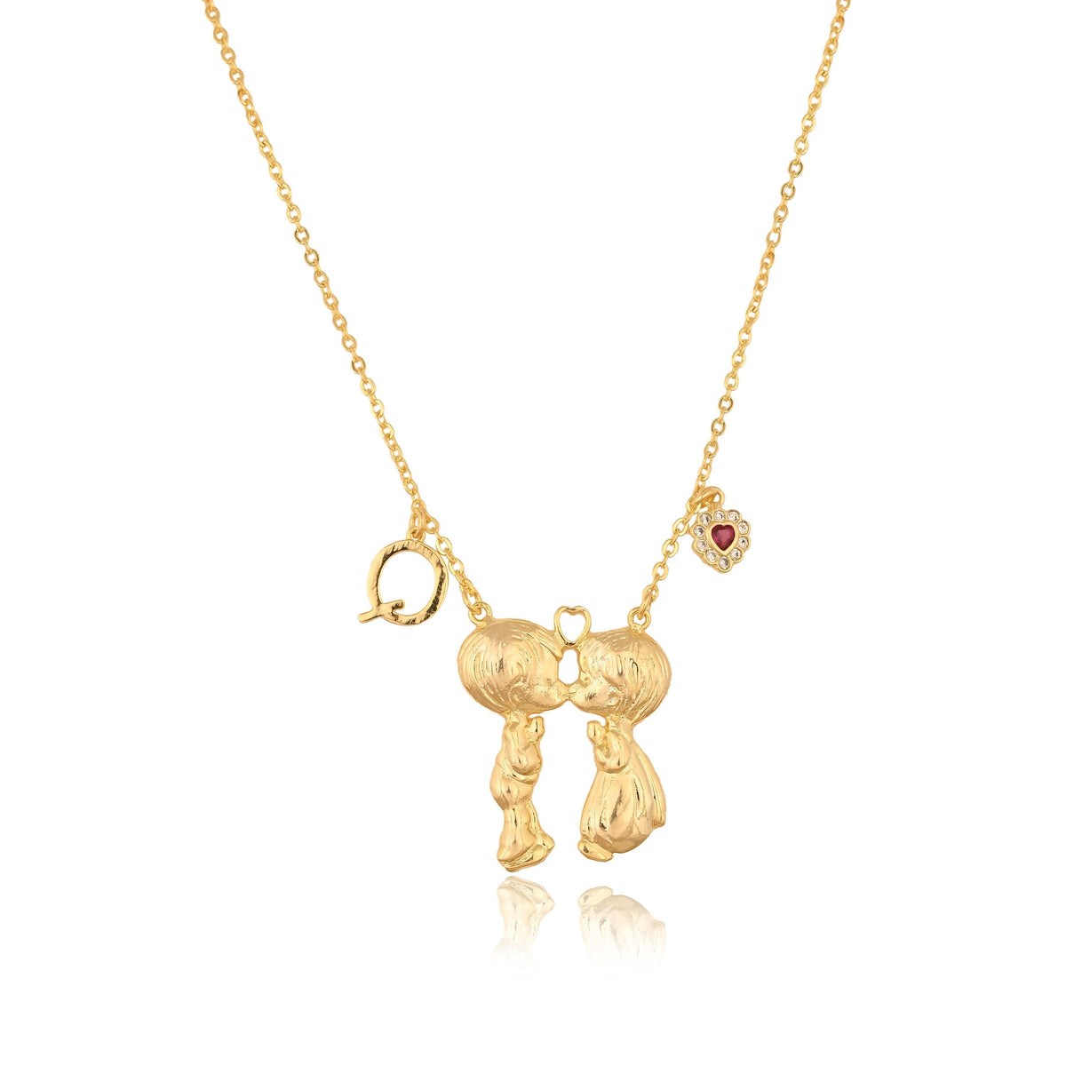 Custom Initial Necklace: Gold Bubble Letter Necklace