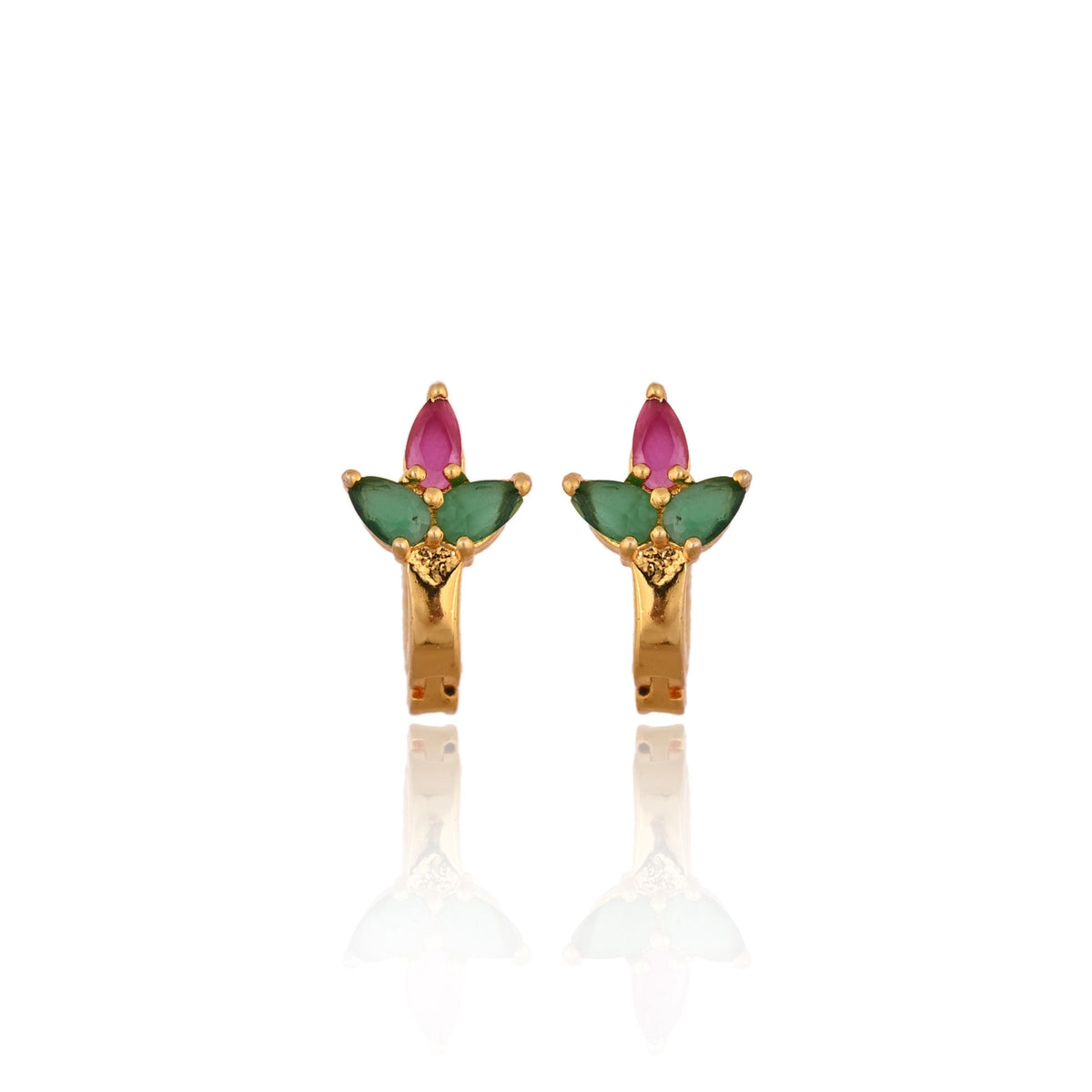 Gold Plated Zircon Stud Earrings for Women