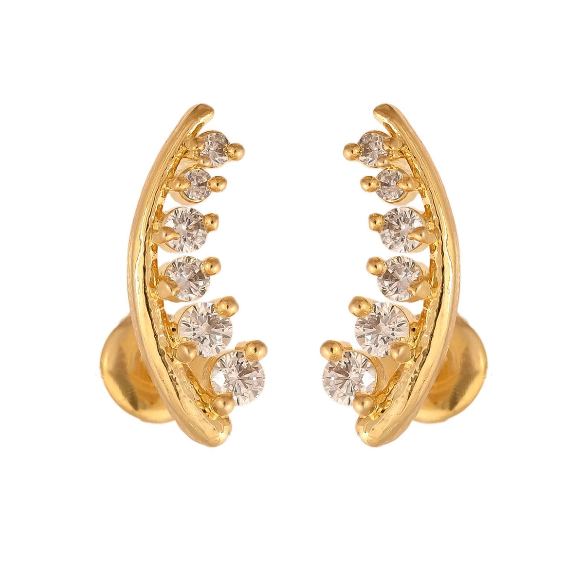 Zircon Stud Earrings: Hypoallergenic Silver, Gold Plated