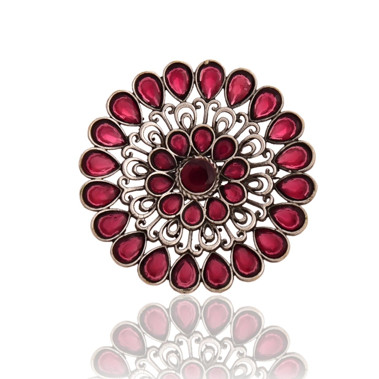 Tanusha Jewels Oxidised Brass Adjustable Ring For Womens & Girls