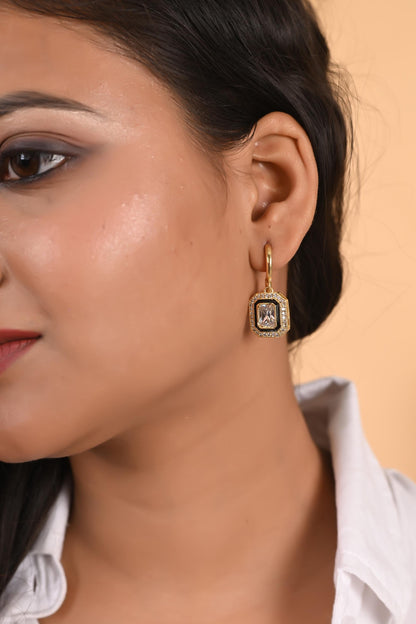 Handmade Gold Plated and Silver-Plated Dangle Hoop Earring for Women and Girls