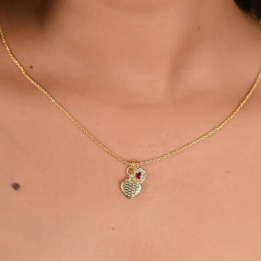 Custom Initial Gold Necklace for Women, Heart Shaped Necklace
