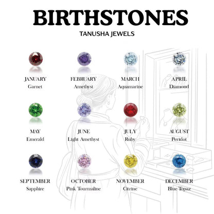 Custom Birthstone Initial Necklace: Personalized Gold Plated Brass Jewelry