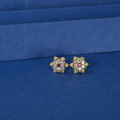 Zircon Stud Earrings: Hypoallergenic Silver, Gold Plated
