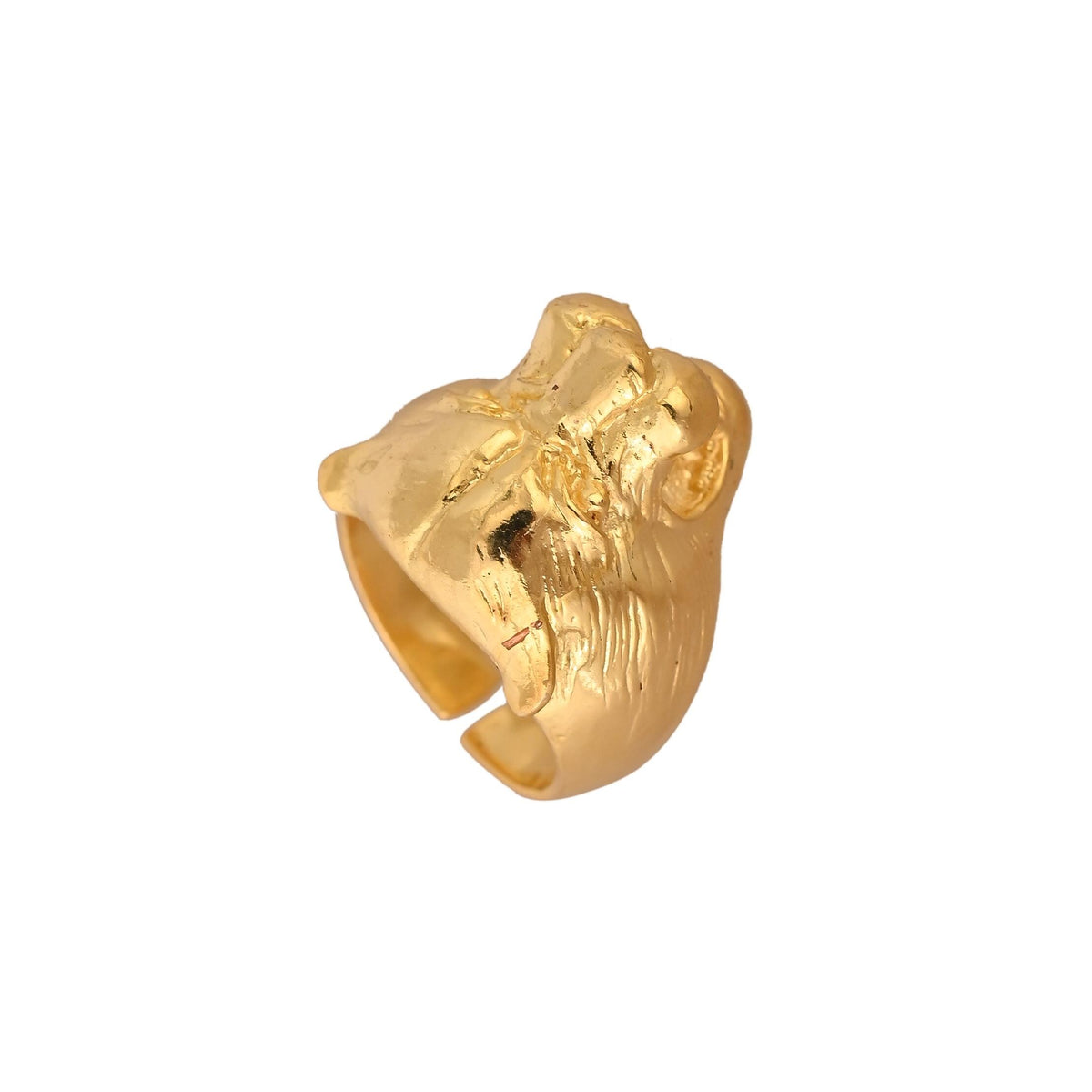 Handmade Gold-Plated Adjustable Statement Ring for Women & Girls
