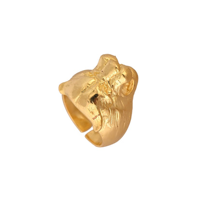 Handmade Gold-Plated Adjustable Statement Ring for Women & Girls
