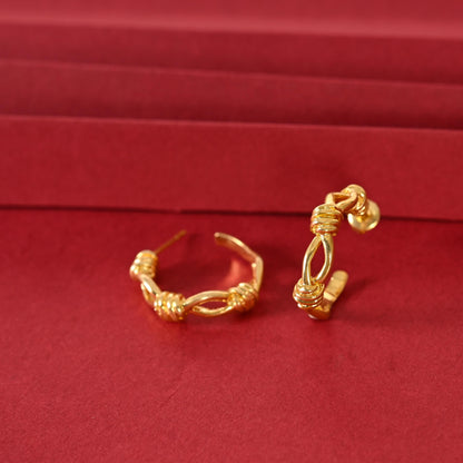 Gold Plated Brass Hoop Earrings: Statement Jewelry