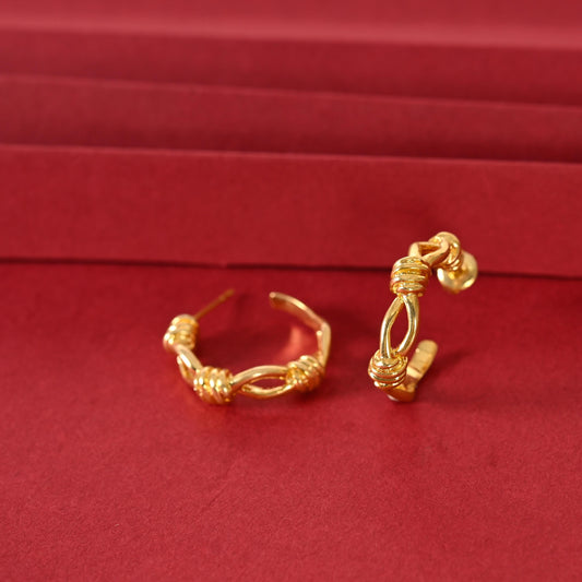 Gold Plated Brass Hoop Earrings: Statement Jewelry
