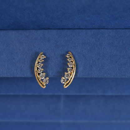 Zircon Stud Earrings: Hypoallergenic Silver, Gold Plated