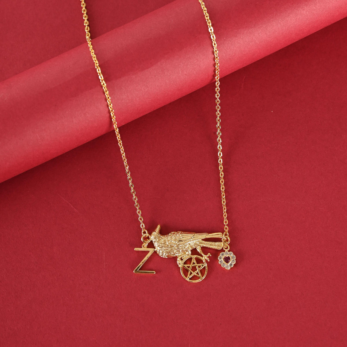 Custom Initial Necklace: Personalized Gold Plated Brass Jewelry