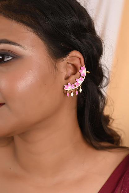 Handmade Enamelled Gold Plated Ear cuffs for Women and Girls