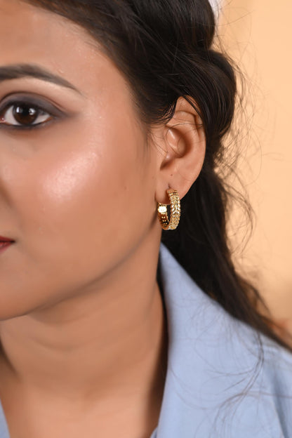 Gold and Silver Hoop Earrings: Brass Statement Jewelry