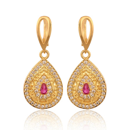 Gold, Silver Drop Earrings for Women, Zircon Studded Jewellery