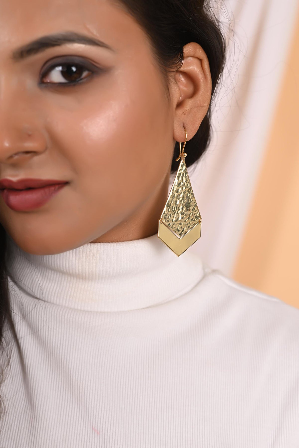 Handmade Gold Dangle Earrings for Women and Girls, Drop Earrings Pack of 1