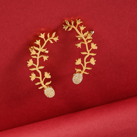 Gold and Silver Zircon Ear cuffs for Women and Girls, Pack of 1