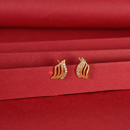 Zircon Stud Earrings: Hypoallergenic Silver, Gold, Rose Gold Plated